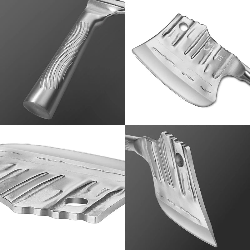 1Pc Heavy Duty Butcher's Axe, Chopping Knife, Stainless Steel Thickened Blade and Ergonomic Handle, Chinese Kitchen Axe