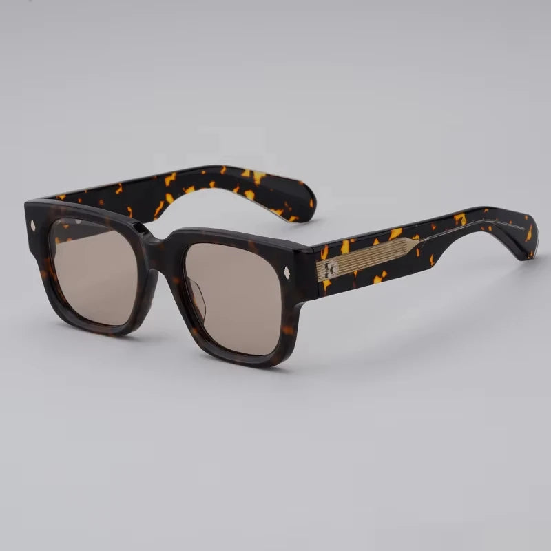 Sunglasses for Men Vintage Acetate Luxury Designer Sunglasses Women Occhiali Da Sole Da Uomo ENZO Red Lens Sunglasses