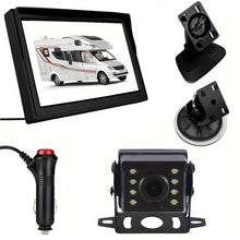Load image into Gallery viewer, Car Rear View Backup Camera Kit 5 inch Monitor 4Pin for RV Bus Truck 12V/24V with Double Mount Easy Installation
