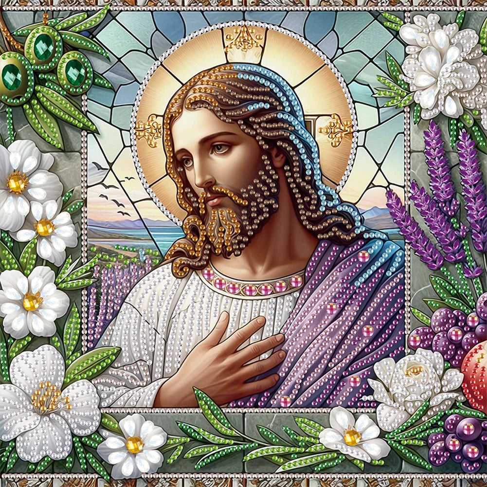 5 to Choose from 5D DIY Partial Special Shaped Drill Diamond Painting Kit Mary & Jesus Decoration
