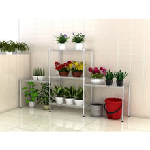 Load image into Gallery viewer, Changeable Assembly Floor Standing Carbon Steel Storage Rack Silver RT
