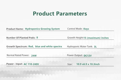 Plant Hydroponic Machine with Lifting Rod Planting Vegetables Intelligent Flowerpot Household LED Lights Hydroponic System