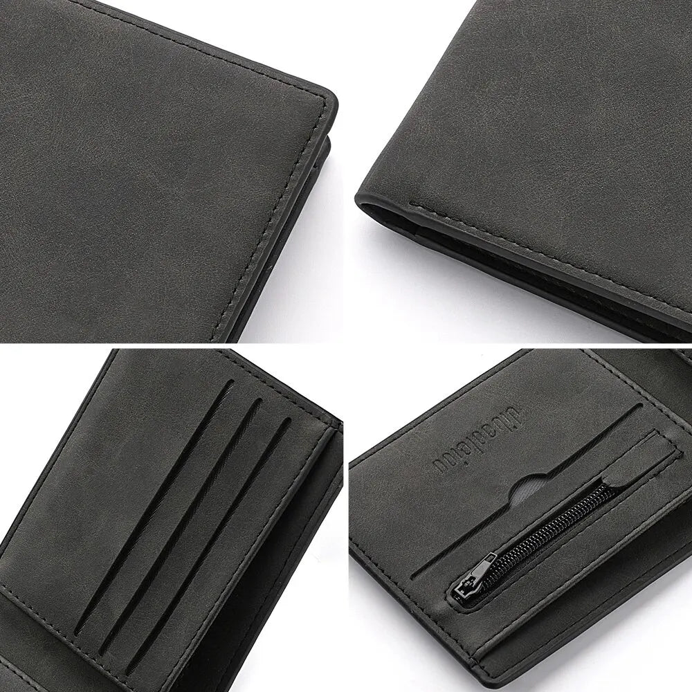2025 New Wallet Men Short Dollar Clip Zipper Simple Soft Leather Lightweight