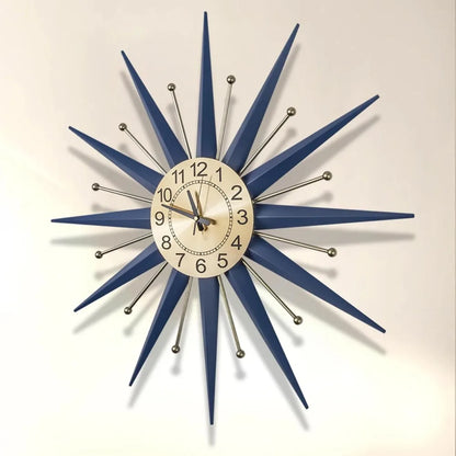 Large Wall Clock Metal Decorative, Mid Century Silent Non-Ticking Big Clocks, Modern Home Decorations for Living Room,Bedroom