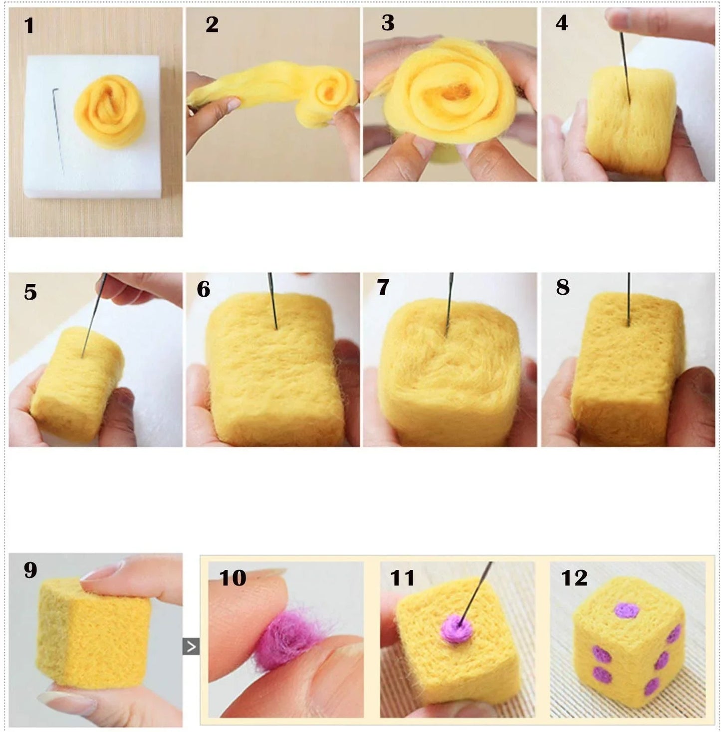 40/25/10 Colors Set Needle Felting Kit Wool Roving Needle Felting Starter Kit Wool Felt Tools with Felting Tool