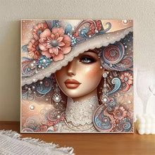 Load image into Gallery viewer, 1 piece - 5D-DIY Flocking cloth Special drill - Diamond painting set - beautiful woman, flower - Mosaic - Diamond art
