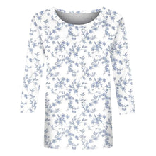 Load image into Gallery viewer, Female Clothing Delicate Fashion Shirts Floral Round Neck 3/4 Sleeves Printed Summer Women Pullover Daily Wear Vetement Femme
