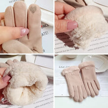 Load image into Gallery viewer, Women Winter Thick Plush Gloves Fashion Warm Suede Outdoor Guantes Lady Touchscreen Driving Gloves Sports Cycling Mittens
