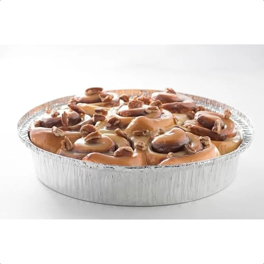 60 Pack 7Inch Round Aluminum Pans Disposable with Plastic Dome Lids Tin Foil Pans for Roasting Meal Prep toGo Containers Silver