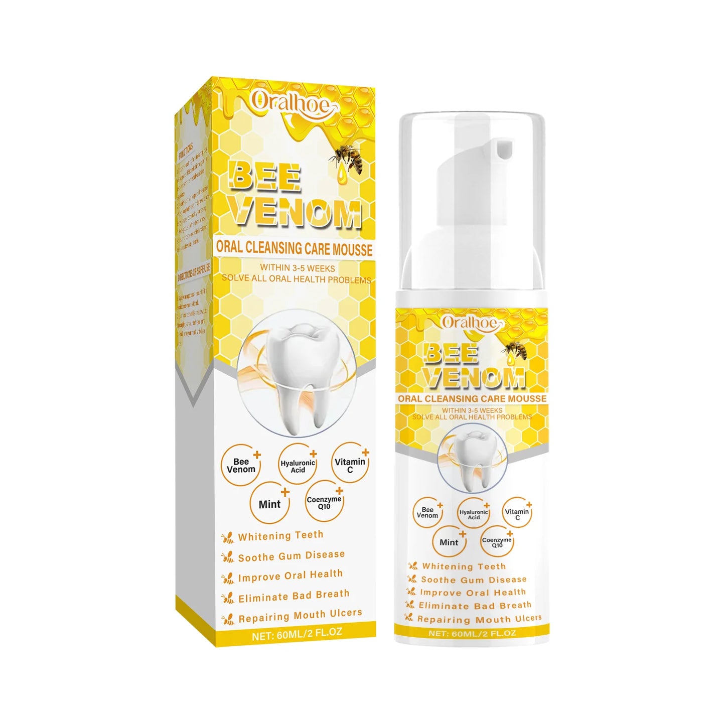 Teeth Cleansing Mousse Removes Smoke Stains Removes Yellowing Freshens Breath Effectively Whitens and Removes Yellowing Oral Car