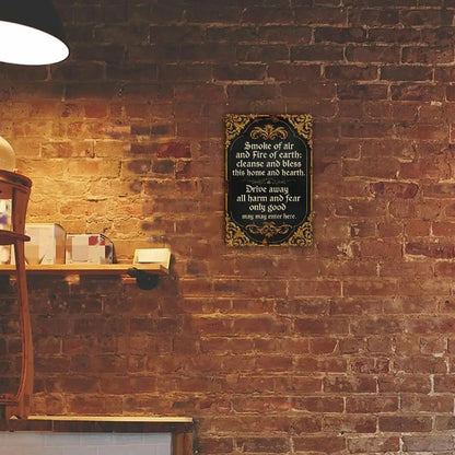 Tin Wall Decoration 8x12 Inches Retro Style Design with Black and Gold Logo Suitable for Home Decoration Cafes