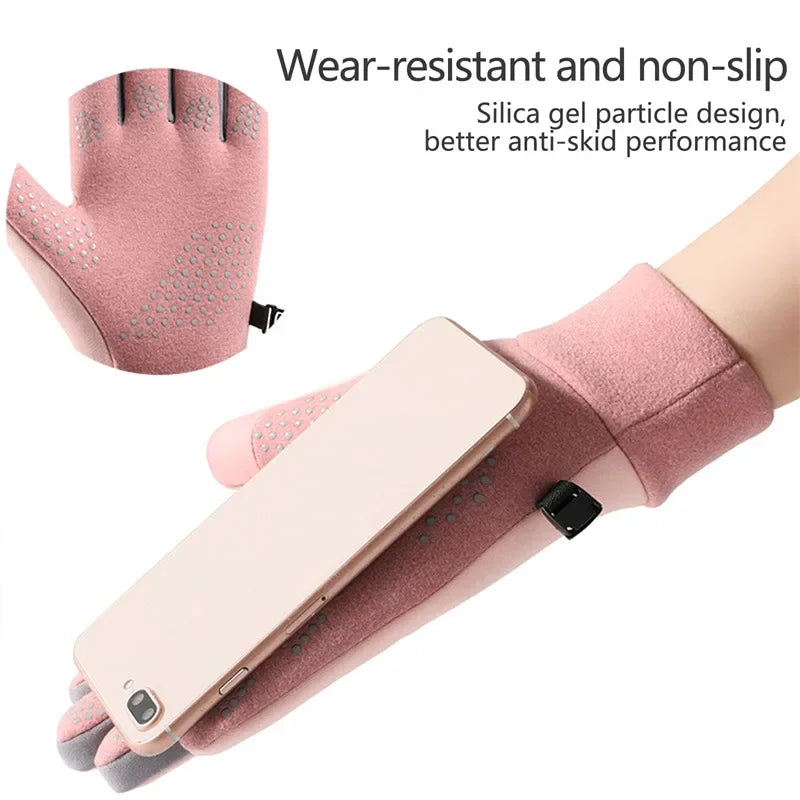 Winter Gloves Women Cycling Bike Thermal Cold Resistance Wind Waterproof Bicycle Warm Outdoor Running Skiing Mittens