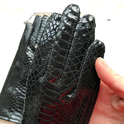 Long Gloves For Women Spring Winter Male Patent Leather Fashion Catwalk Motorcycle Riding Luvas Brilliant Warm Arm Warmer Gants