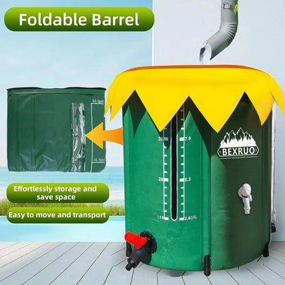 100-380 Gallon Rain Barrel Collapsible PVC Rain Collection System with Three Spigots Water Storage Tank Water Barrel Collector