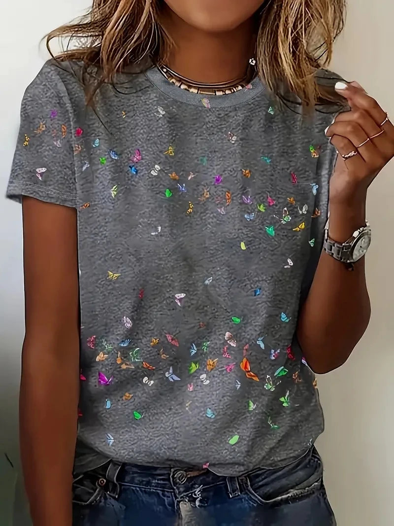 Women's Clothes 2025 Summer Shirts & Blouses Print Graphic T Shirts ropa barata de mujer con envíos gratis Top Mujer Regulai Fit