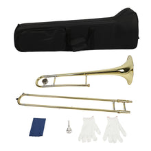 Load image into Gallery viewer, Brass Gold Lacquer Silver Trumpet Alto Trombone Brass Bb Tone B Flat Wind Instrument with Cupronickel Mouthpiece Wind Instrument
