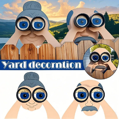 Garden Fence Decoration for Meddlesome Elderly People and Ladies in the Garden Courtyard Garden Decoration Outdoor Fence Poster