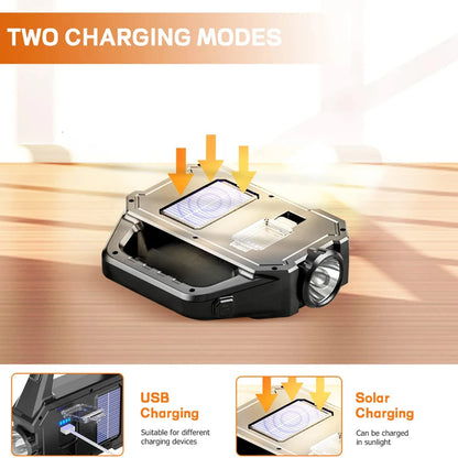 New Flashlight USB Charge  Torch 6 Gear COB/ Torch Light Portable Powerful Lantern Solar Light  Camping Hiking
