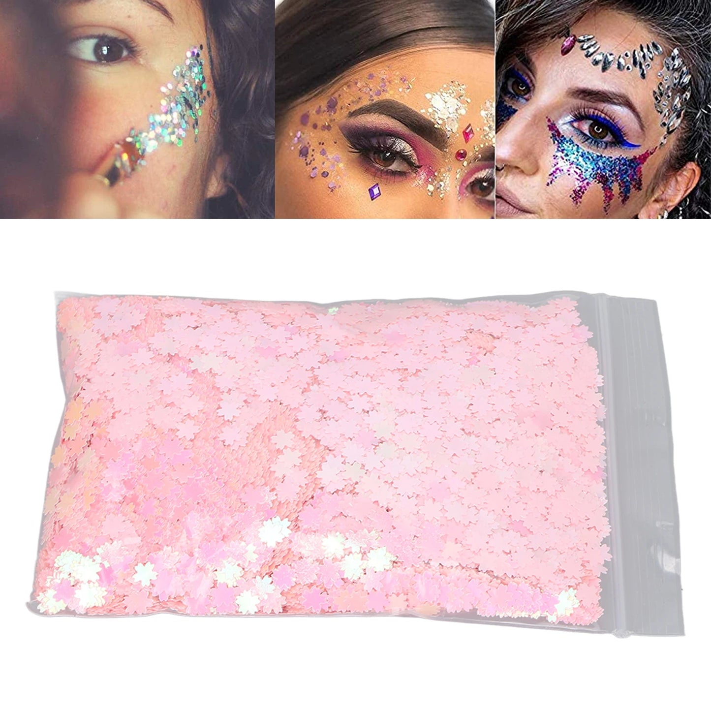 Nail Art Glitter Flakes Cherry Shape Sparkling Manicure Decoration Sequins for Nail Shop Pink 50g