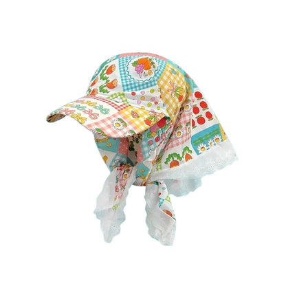 Women's Hats Spring Seaside Vacations French Sweet Cute Girls Outdoor Headscarves With Straps Baseball Caps Funny Fashion Hats