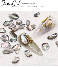 Load image into Gallery viewer, 1 Pot Nails Abalone Shell Fragments Texture Natural Sea Shell 3d Charm Nail Art Decoration Slice DIY Beauty Salon Tools new
