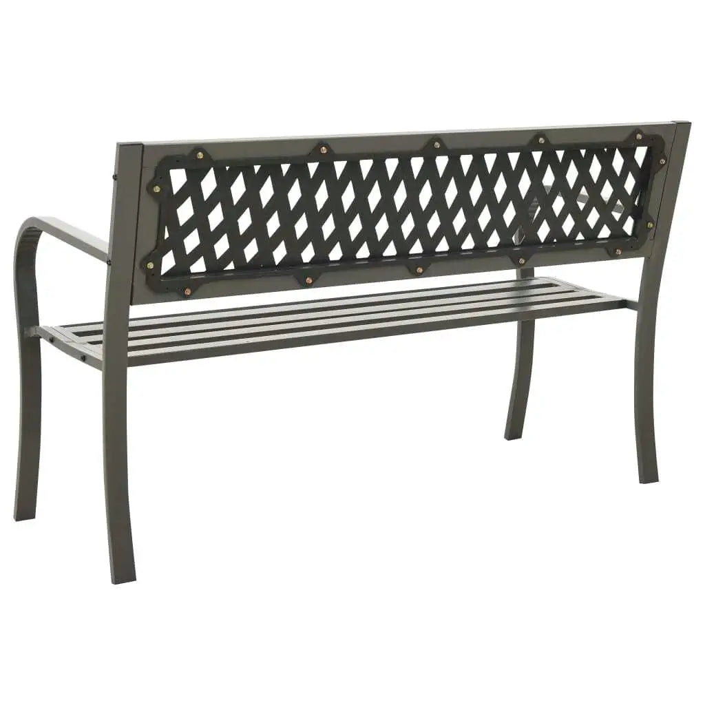 Stylish 49.2 Steel Gray Patio Bench - Durable Outdoor Seating for Garden & Patio Decor