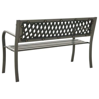 Stylish 49.2 Steel Gray Patio Bench - Durable Outdoor Seating for Garden & Patio Decor