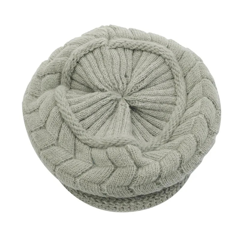 Winter Women Hat Wide Brim Keep Warm Cap Knitted Hats Female Soft High Elastic Warm Caps Beanies Girl Cap Solid Color 2023 New