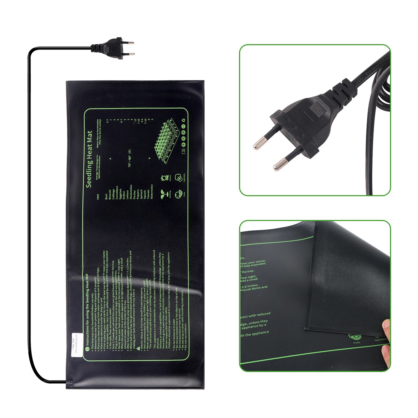 20W Seedling Heat Mat Plant Seed Germination Propagation Clone Starter Pad Greenhouse Seedling Heating Mat EU Plug Waterproof
