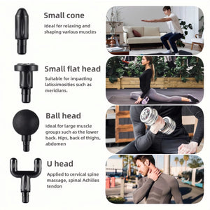 Mini Massage Gun Deep Tissue Percussion Neck Back Body Massager LED Touch Screen Portable Fascia Gun Muscle Relaxation