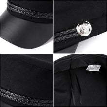 Load image into Gallery viewer, Casual Women Men Hat Spring Autumn Sailor Hats Black Ladies Beret Caps Flat Top Captain Cap Travel Cadet Octagonal Hat
