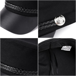 Casual Women Men Hat Spring Autumn Sailor Hats Black Ladies Beret Caps Flat Top Captain Cap Travel Cadet Octagonal Hat