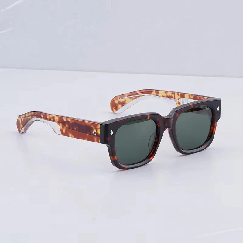 Sunglasses for Men Vintage Acetate Luxury Designer Sunglasses Women Occhiali Da Sole Da Uomo ENZO Red Lens Sunglasses