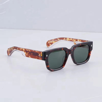 Sunglasses for Men Vintage Acetate Luxury Designer Sunglasses Women Occhiali Da Sole Da Uomo ENZO Red Lens Sunglasses