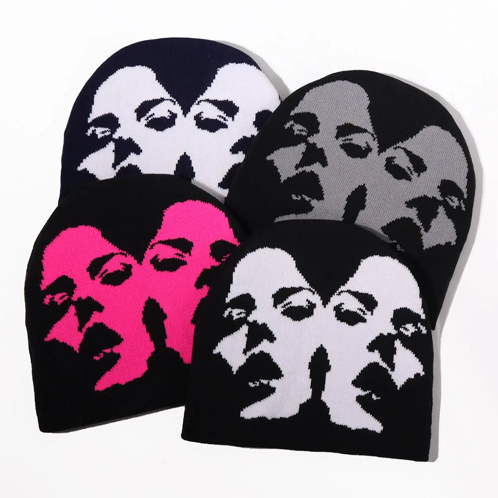 Women's Caps Image Pattern Knitted Hats For Men Casual Fashion Autumn And Winter Warm Outdoor Hip Hop Hat