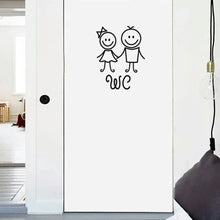 Load image into Gallery viewer, English Letter Toilet Stickers Cartoon Characters Home and Public Places WC Sign Sticker Decoration DIY Bathroom Sticker Rules
