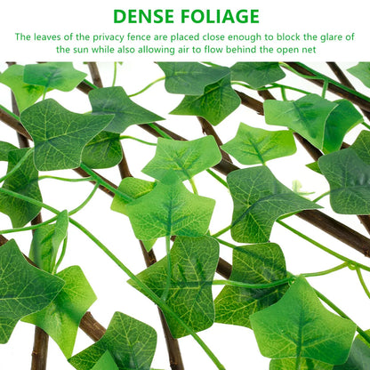 Garden Screening Expanding Trellis Artificial Leaf Privacy Fence Faux Plants Ivy Fence Artificial Faux Ivy Leaves Wooden Fence