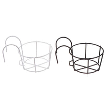 Load image into Gallery viewer, Garden Hanging Plant Iron Racks Balcony Round Flower Pot Rack Railing Fence
