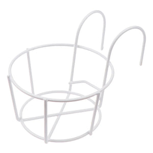 Garden Hanging Plant Iron Racks Balcony Round Flower Pot Rack Railing Fence