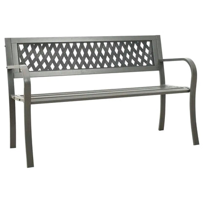 Stylish 49.2 Steel Gray Patio Bench - Durable Outdoor Seating for Garden & Patio Decor