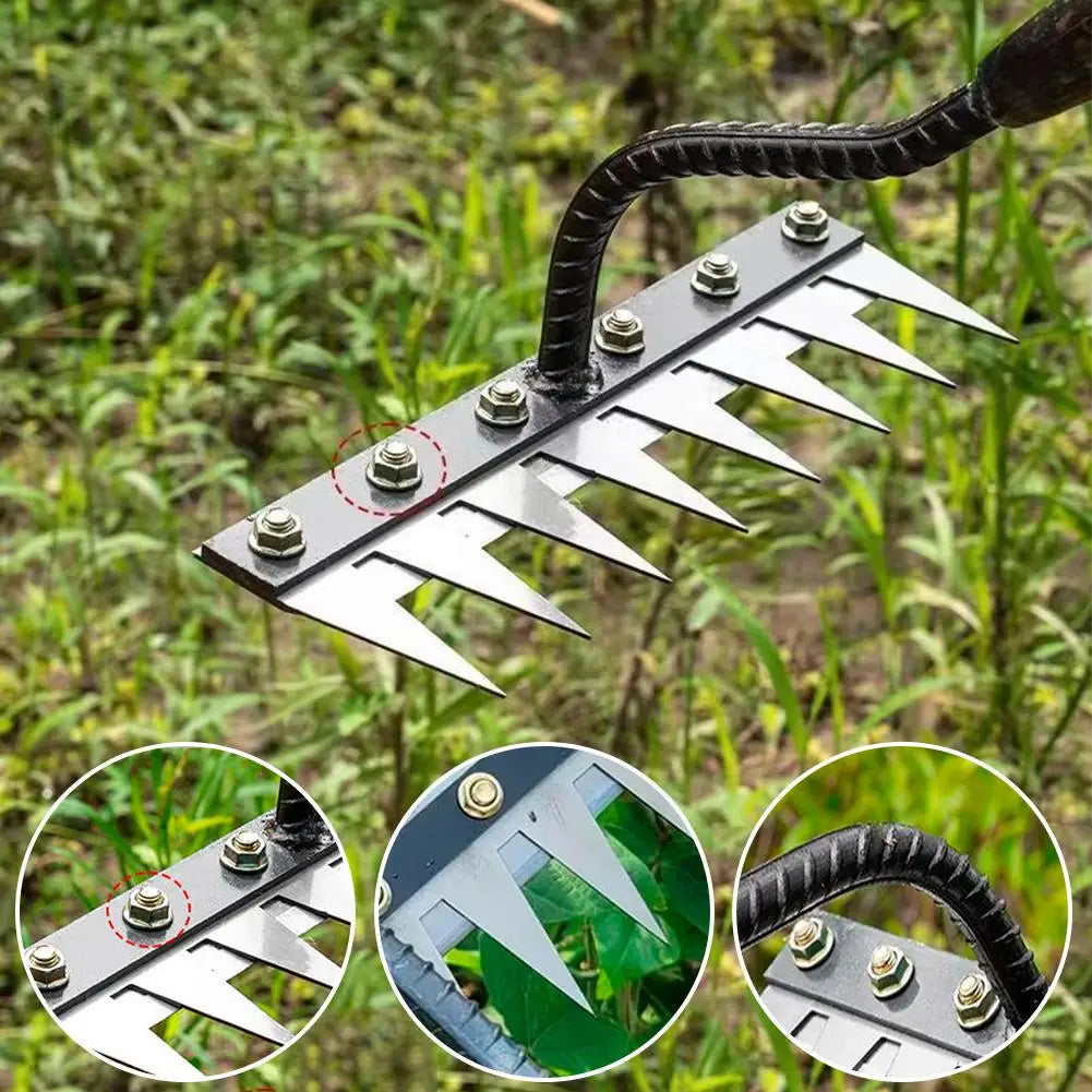 5/6/7/8 Garden Hoe Weeding Tool Digging Wild Vegetables Weeding Loosening Soil Agricultural Farm Tools Menggang Rake