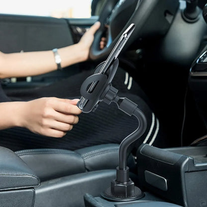 Cup Car Phone Holder for Car, Car Cup Holder Phone Mount, Universal Adjustable Gooseneck Cup Holder Cradle Car Mount for Cell