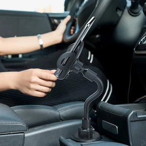 Cup Car Phone Holder for Car, Car Cup Holder Phone Mount, Universal Adjustable Gooseneck Cup Holder Cradle Car Mount for Cell