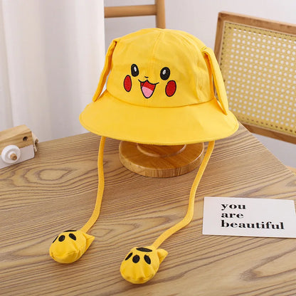 Kids Summer Broad-brimmed Cotton Hats Children Bucket Caps for Beach Holiday Boys Girls Sun Protection Hat Parent-child Outfit