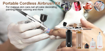 Nails Art Painting Airbrush With Compressor For Cake Decoration Makeup Manicure Nail Airbrush Portable Varnish Paint Sprayer Gun
