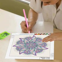 Load image into Gallery viewer, 1 set of colorful Mandala themed diamond painting set, DIY 5D color special shape crystal diamond partially inlaid painting desi
