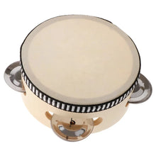 Load image into Gallery viewer, 4inch 6inch Hand Held Drum Tambourine Drum Metal Jingles Percussion Musical Instrument For KTV Party Games

