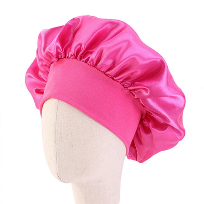 Kids Bonnet Satin Soft Silk Hats Wide Band Cap Casual Night Sleeping Adjustable Hair Care Caps for Boys and Girls Hat Children