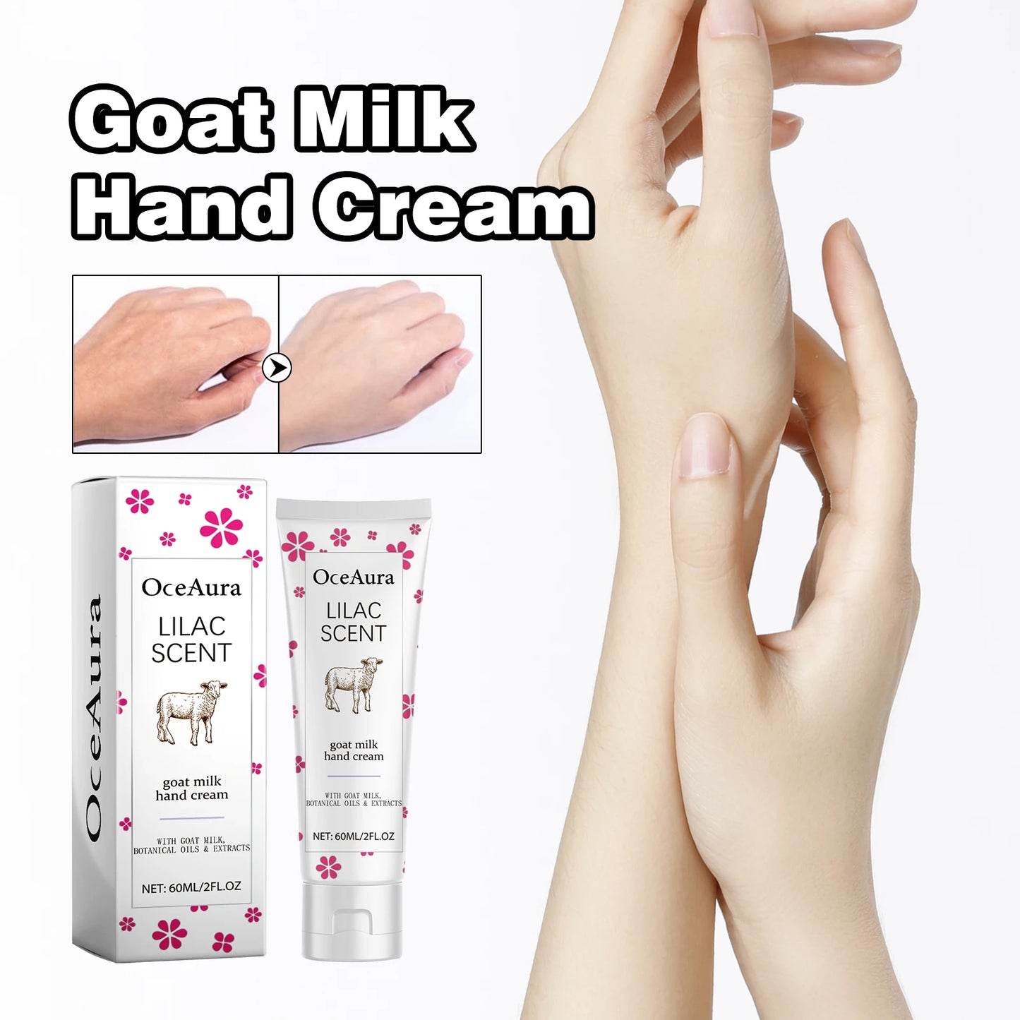 OceAura Goat Milk Hand Cream Cream Nourishing Moisturizes Soothes Hand Skin Whitening And Brightening Skin Care Product