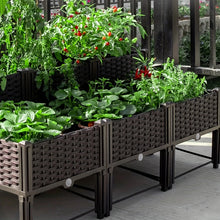 Load image into Gallery viewer, Plastic Raised Garden Bed with Legs Raised Bed W/Drainage Holes Planter Container for Vegetables Fruits Flowers Herbs

